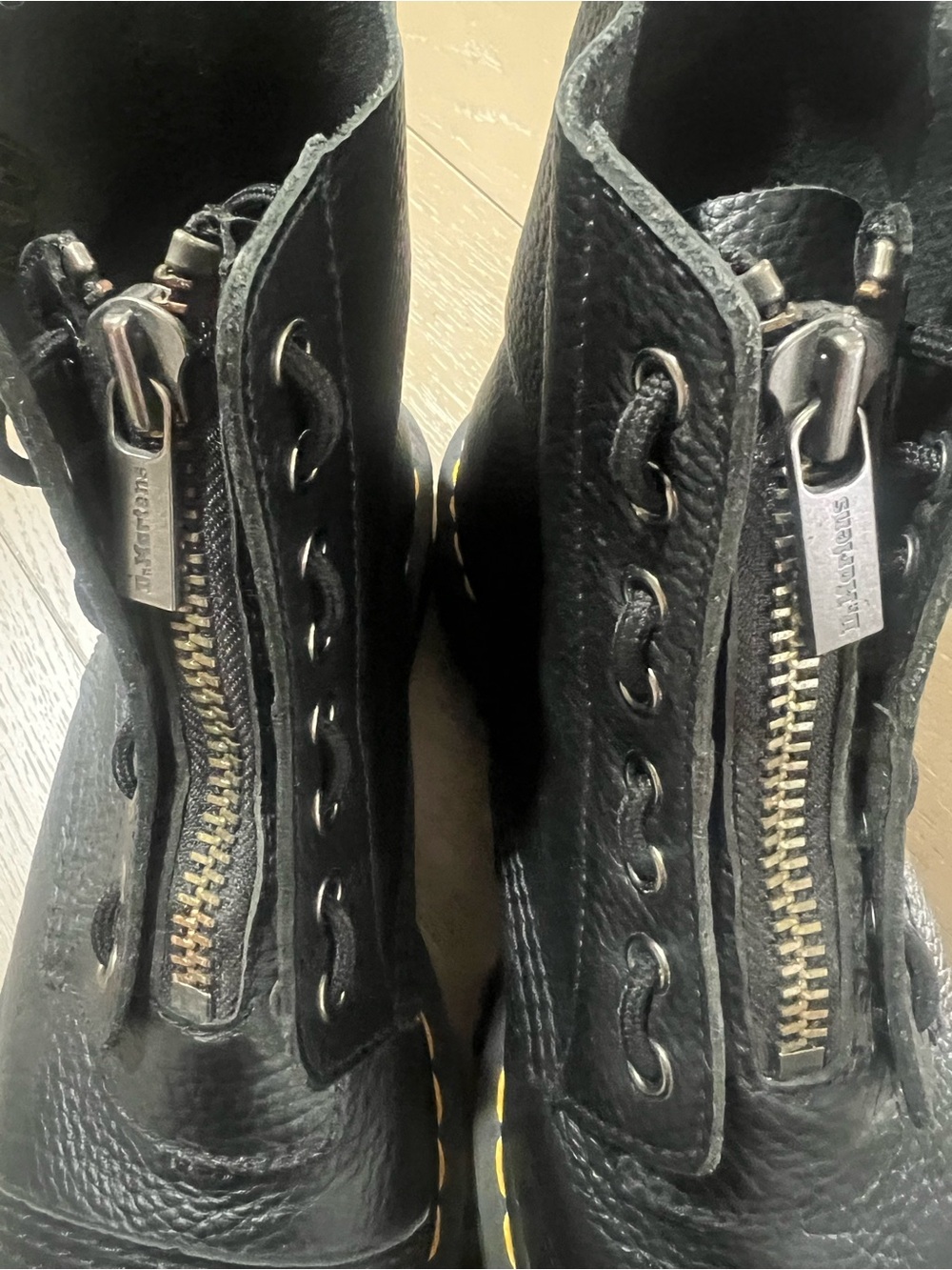 Dr. Martens Black Leather Zip-Front Boots - Picture 4 of 5